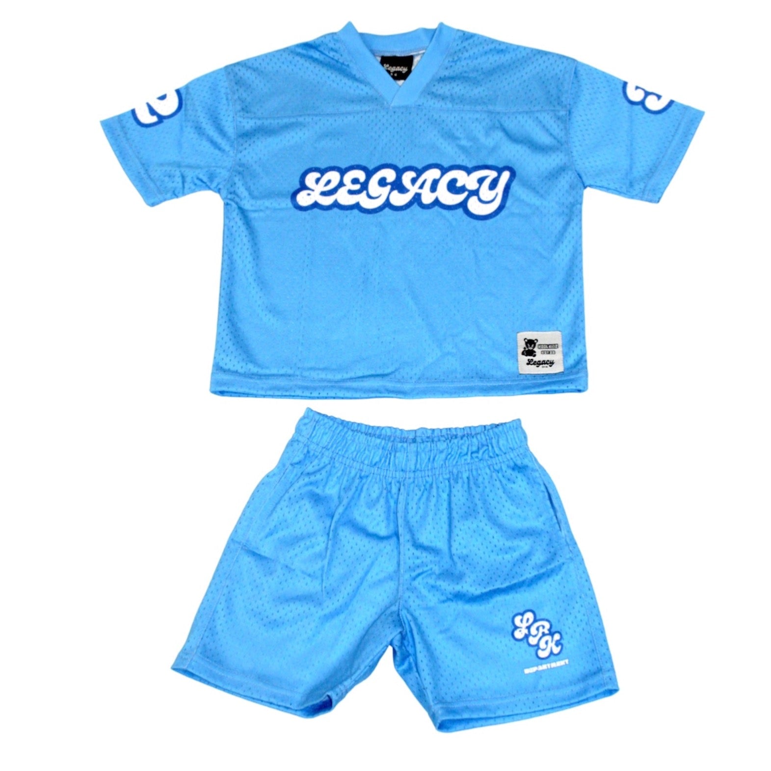 blue outfits for kids, kids blue clothing , blue kids shorts, mesh sets for kids, kids streetwear